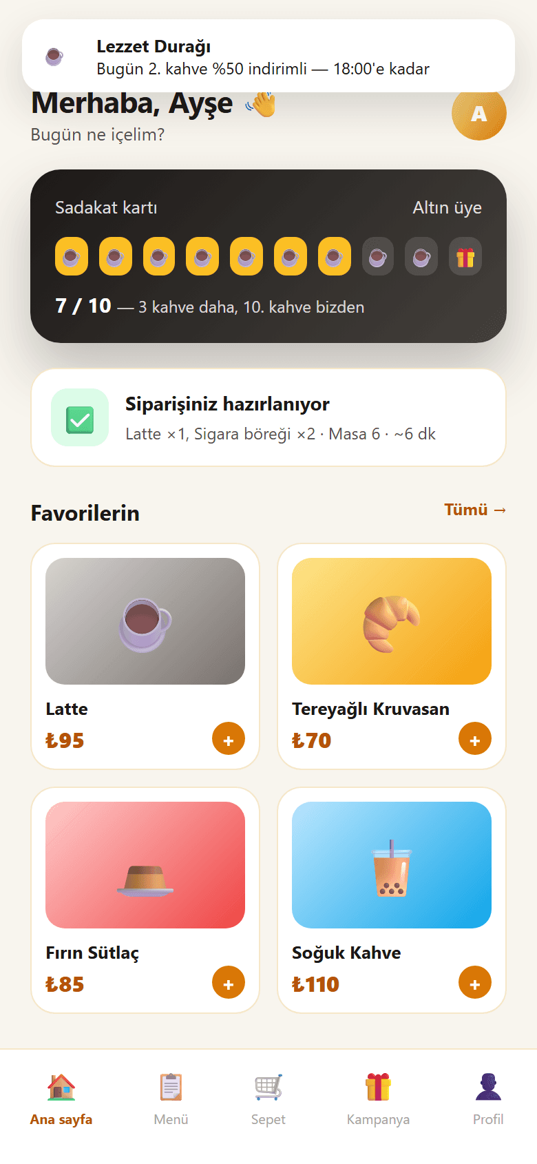 Lezzet Durağı — Sipariş ve sadakat